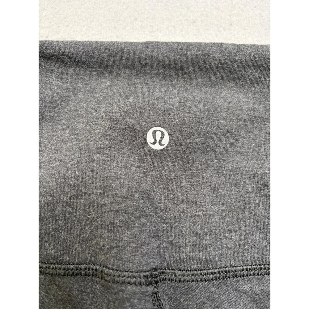 Lululemon Leggings Womens 6 Grey High Rise Cotton Blend Full Length Yoga Pants